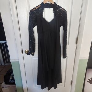 Tripp NYC Daang Goodman Women Size S Black Lace Sleeve Fairy Goth Collared Dress